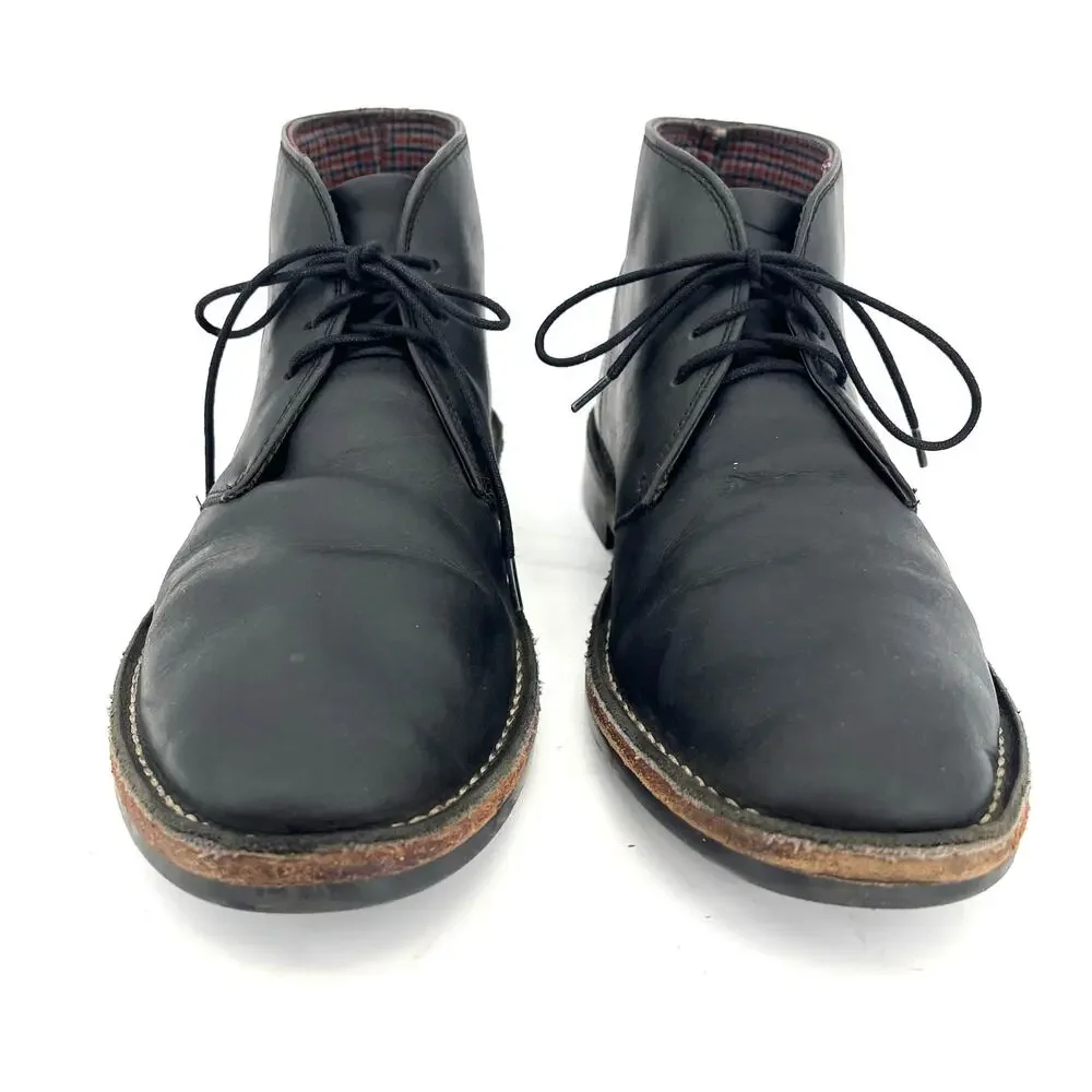 Ben Sherman Black Nubuck Leather Desert Boots‎ - Fabric Lined, Men's Size 10